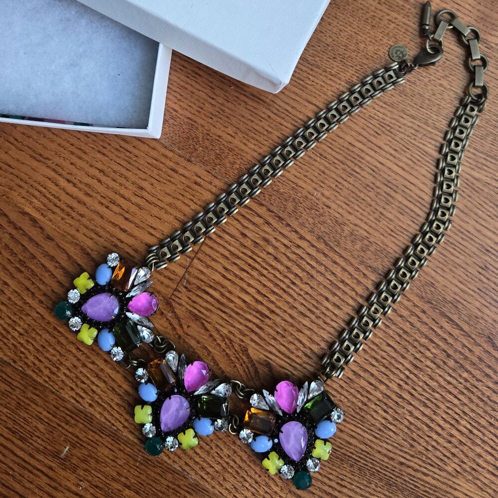 Loren Hope Beautiful Colourful Necklace with Brass Band